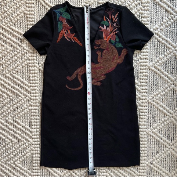 Zara rubberized sheath dress with metallic panther - Picture 7 of 9